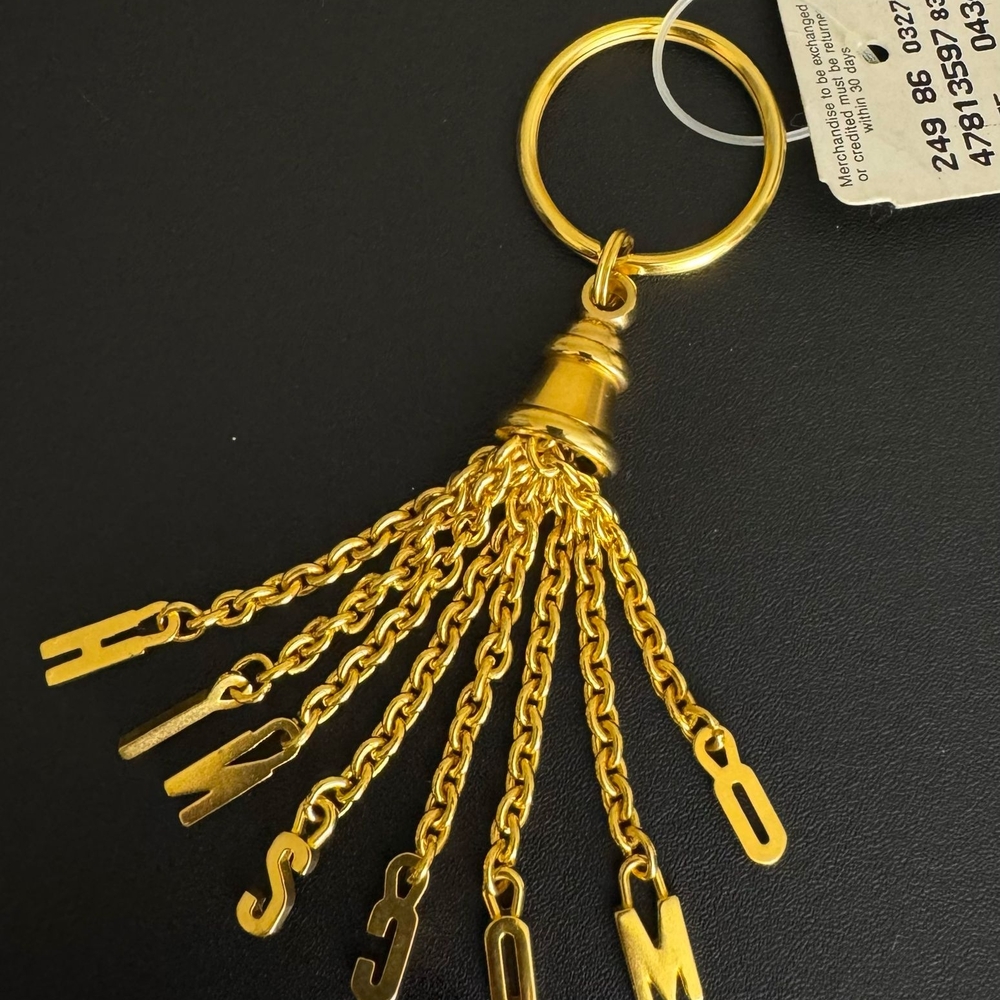 Authentic MOSCHINO Logo/Tassel/Key/Bag/Chain/New Without Tags
